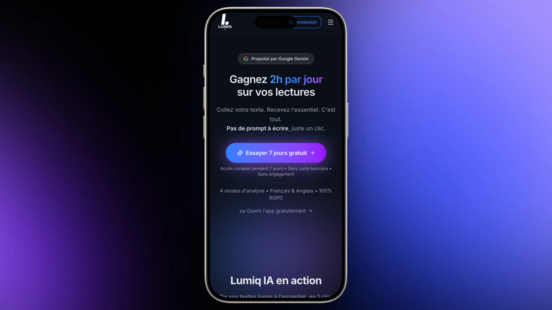 Accueil mobile